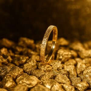 Alliance “Grain d’Or” en or jaune brut