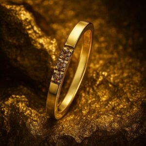 Bague “Triple Nuance” en or jaune et diamants bruns