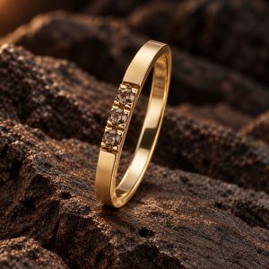 Bague “Triple Nuance” en or jaune et diamants bruns