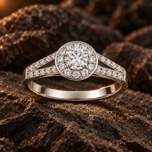 Halo d’Exception en Or Gris et Diamants