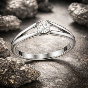 Solitaire Architecture Pure en Or Gris