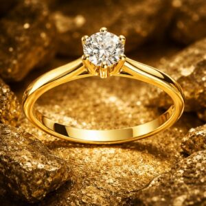 Solitaire Couronne d’Or en Éclat Absolu