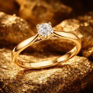 Solitaire Évidence en Or Jaune Lumineux