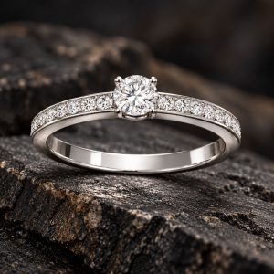 Solitaire en or blanc et diamants Lumière Éternelle Vioz