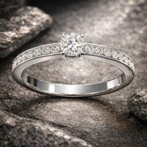 Solitaire Lumière Éternelle en Or Blanc et Diamants