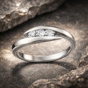 Trilogie Harmonie en Or Gris Entrelacé