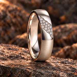 Alliance or gris pavage diamants Faille d’Éclat Vioz