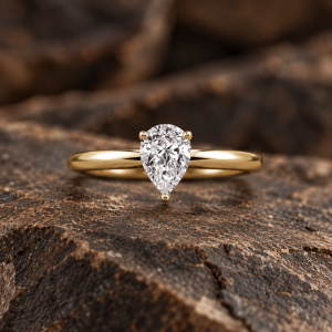 Bague de fiançailles diamant poire Goutte de Lumière Vioz